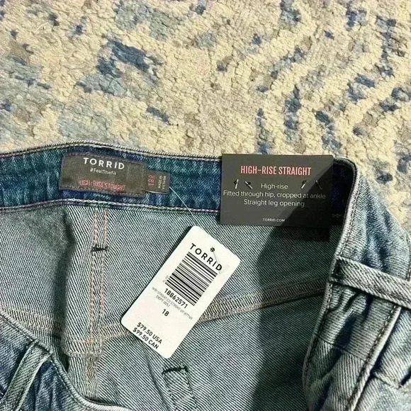 NWT TORRID Mom Straight Vintage Stretch High-Rise Jean - Picture 6 of 7